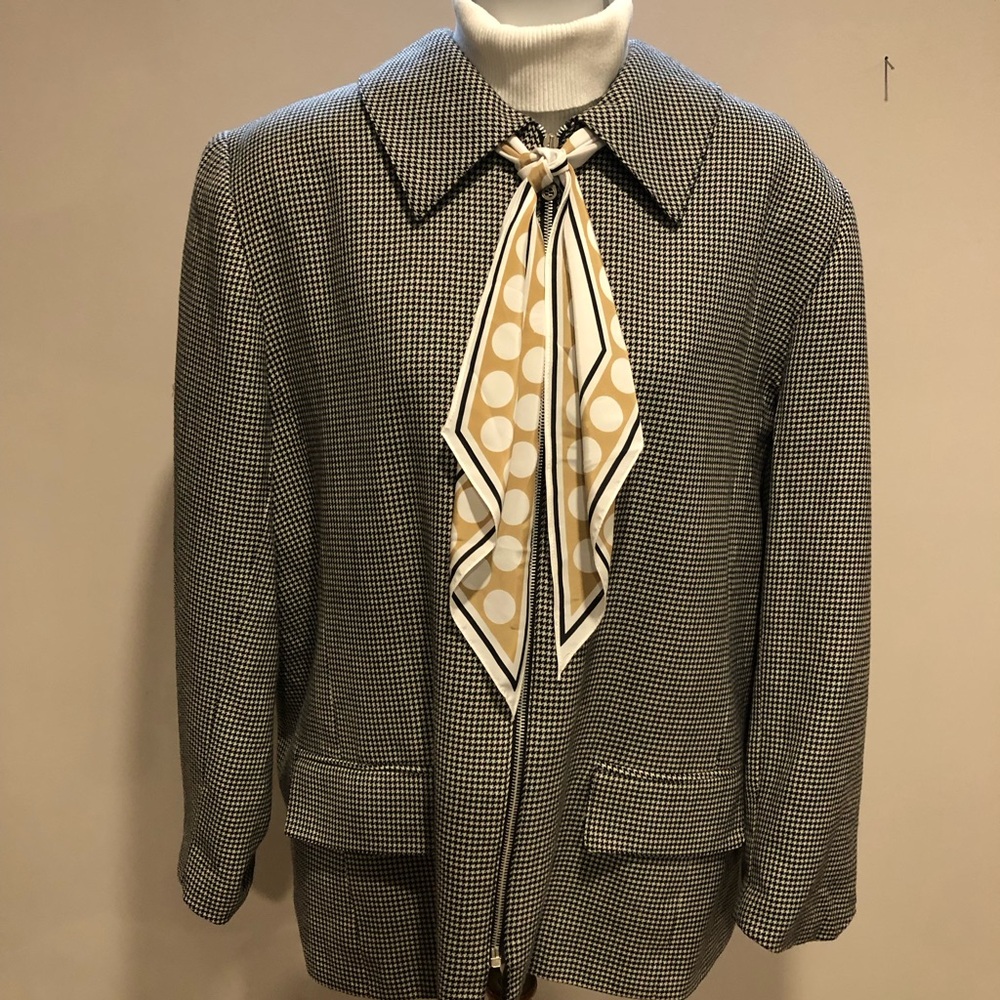 Houndstooth jacket coat 100% virgin wool